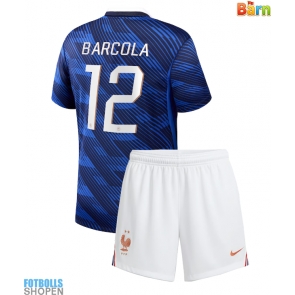 Billiga Frankrike Bradley Barcola #12 Hemmatröja Barn VM 2026 Kortärmad (+ Korta byxor)